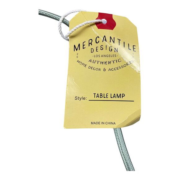 Mercantile Design Table Top Edison Lamp NEW W TAG Minimalist Simple Teal & Gold - Picture 9 of 13